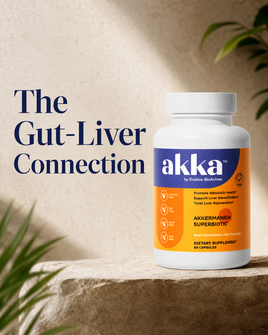 AKKA bottle beside headline reading The Gut-Liver Connection